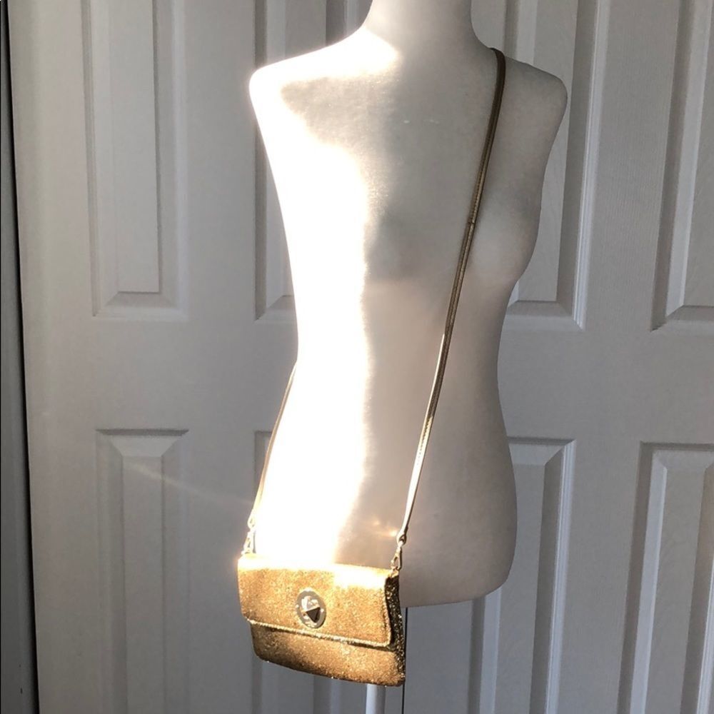 Kate Spade small crossbody gold glitter sparkle purse